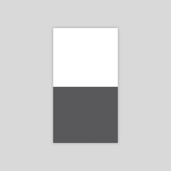 two-tone card with white and dark gray sections