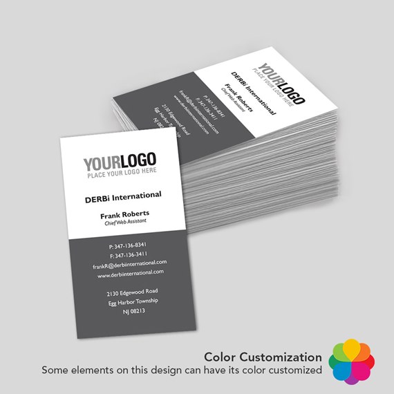 business card with customizable logo area and contact details