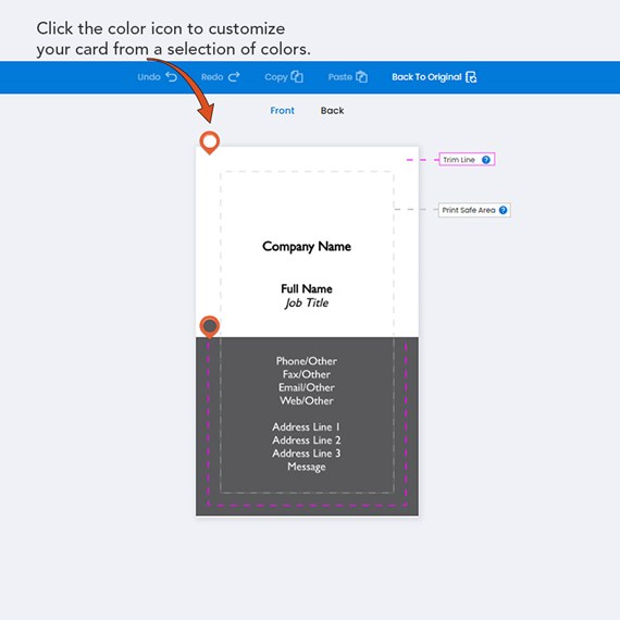 business card design with customizable text areas