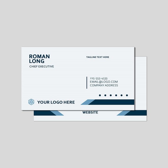 business card with name and contact information, logo placeholder