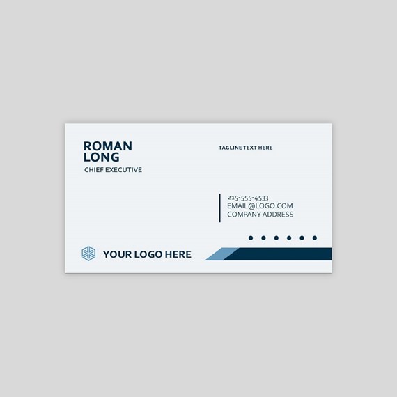 business card design with contact information and logo placeholder