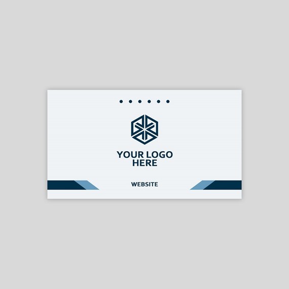 business card design with logo placeholder, customizable text area