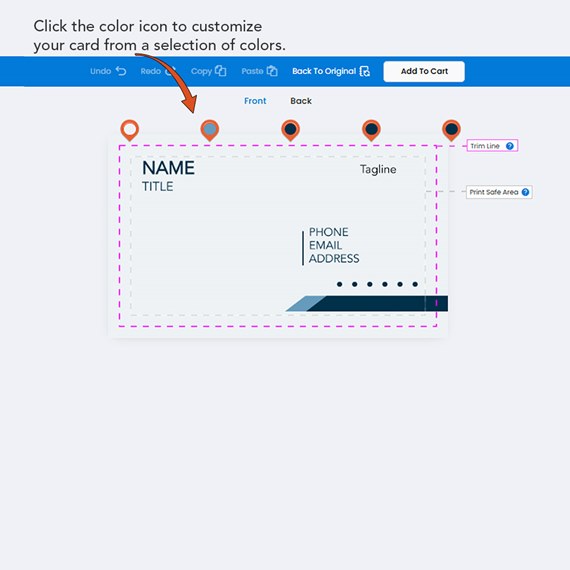 customizable text area, blue accent line