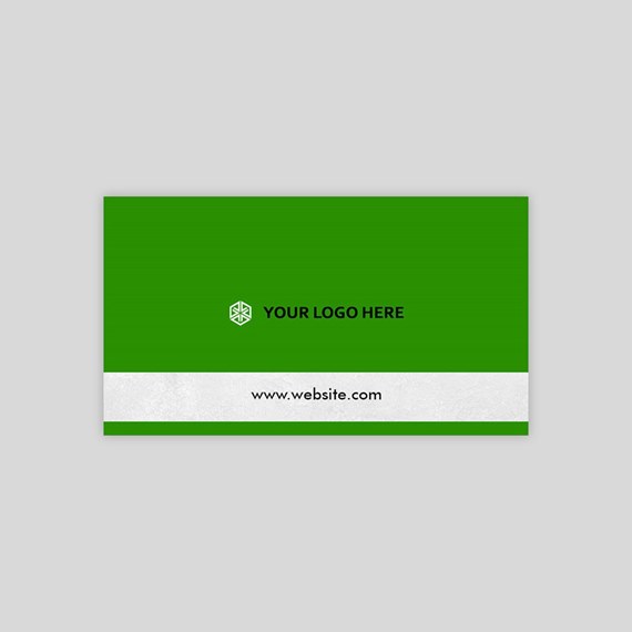 green card with logo placeholder and website text