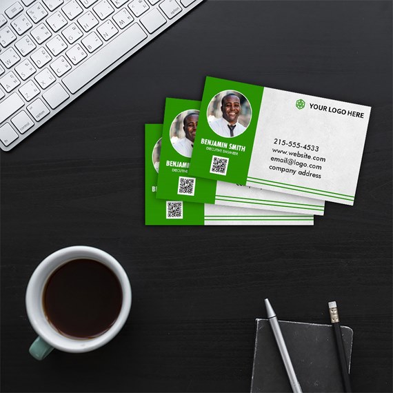 business cards with photo placeholder and customizable text area
