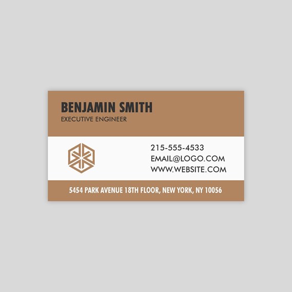 business card with contact information and logo placeholder