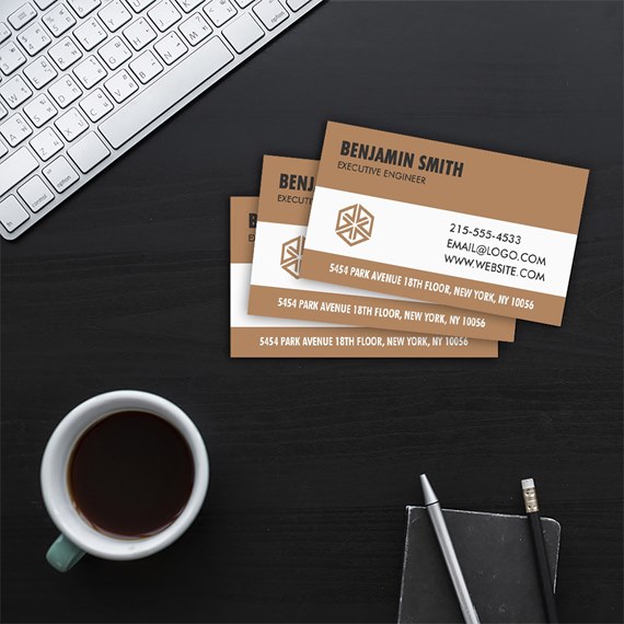 stack of business cards with customizable text area