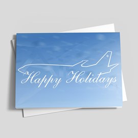 Airplane Sketch Holiday Card