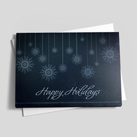 Blue Snowflakes Happy Holidays