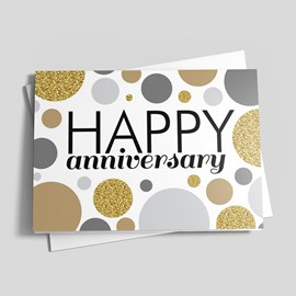 Gold Gray Dots Anniversary