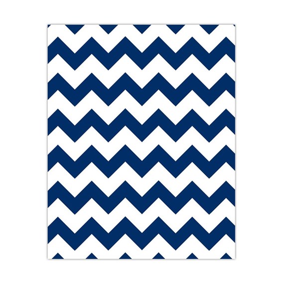 Bold Navy Chevron by 123Print