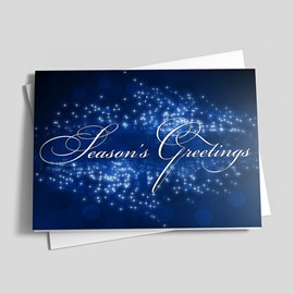 Blue Starlight Holiday Card