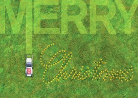 Merry Mowing Landscape Card