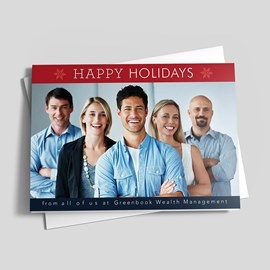 Red and Blue Holiday Photo Card