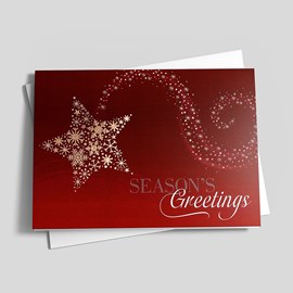 Swirly Red Snowflake Greeting