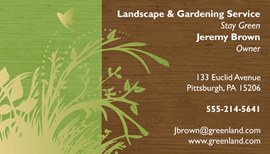 Landscaping business hot sale cards