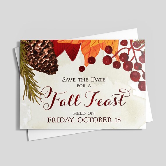 Festive Occasion Thanksgiving Save The Date Magnet - Magnets and Labels