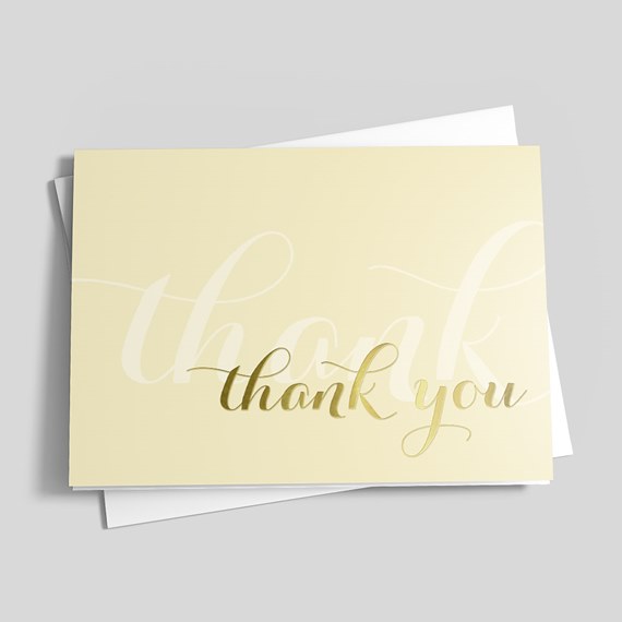 thank you card with elegant script