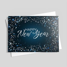 Blue Celebration New Year Card