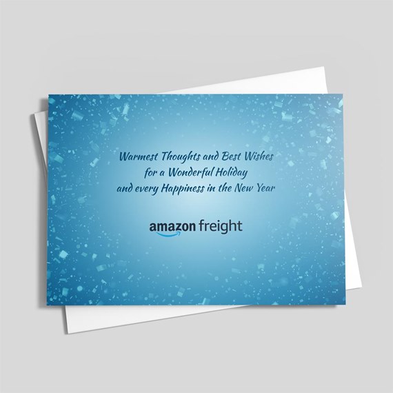 greeting card with blue background and text
