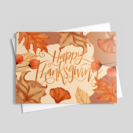 Leaf Border Thanksgiving Card