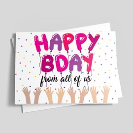 Hands Up Birthday Card