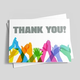 Colorful Hands Thank You Card
