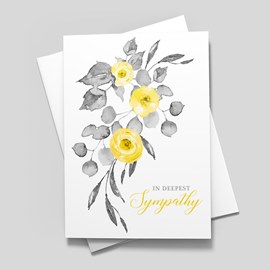 Yellow Flowers Sympathy Card