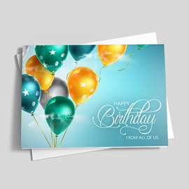 Star Balloons Birthday Card