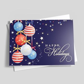 Patriotic Ornaments Christmas Card