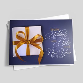 Golden Gift Holiday Card