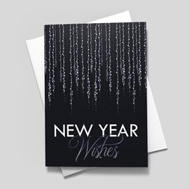 Silver Rain New Year Card