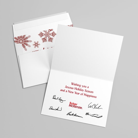 Red Snowflakes Holiday Card
