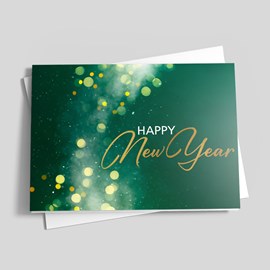 Emerald Glow New Year Card