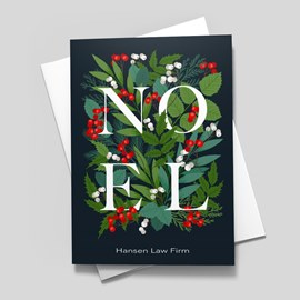Noel Flowers Christmas Card