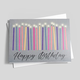 Candle Row Birthday Card