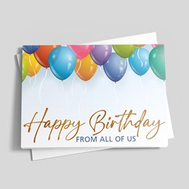 Balloon Ceiling Birthday Card