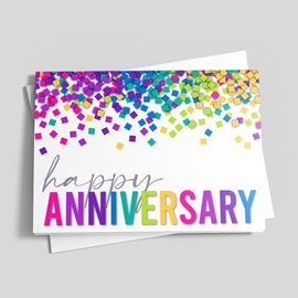 Rainbow Confetti Anniversary Card