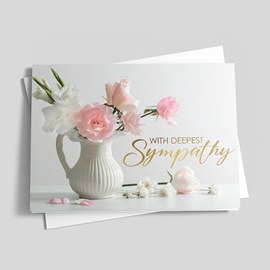 Pink Flowers Sympathy Card