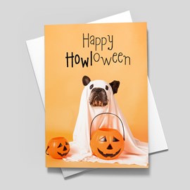 Ghost Dog Halloween Card