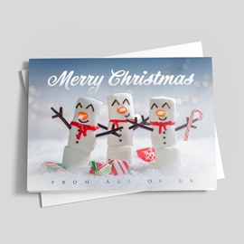 Marshmallow Carols Christmas Card