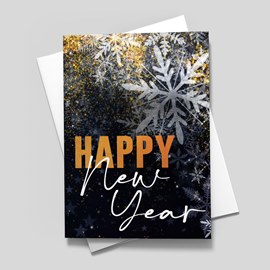 Dazzling Snowstorm New Year Card