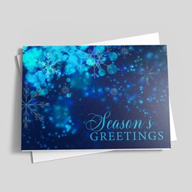 Blue Snowflakes Holiday Card