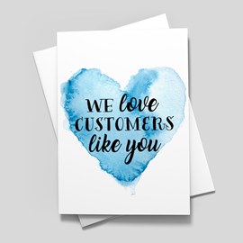 Blue Love Valentine Card