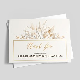 Golden Flowers - Thank You Card