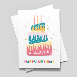 Colorful Cake Birthday Card