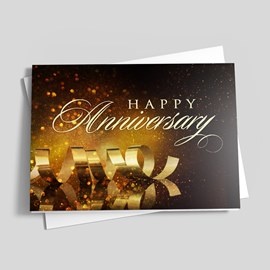 Golden Ribbon Anniversary Card