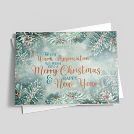 Frosty Evergreen Holiday Card