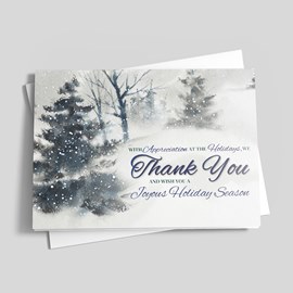 Winter Blue Holiday Card