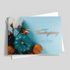 Modern Teal Thanksving Card